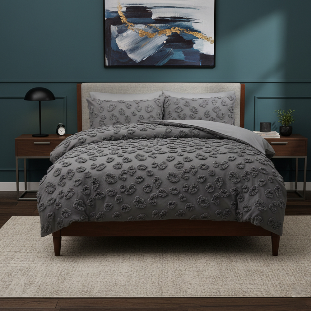 Nala Tufted Leopard Chenille เย็บปักถักร้อยชุดเครื่องนอน