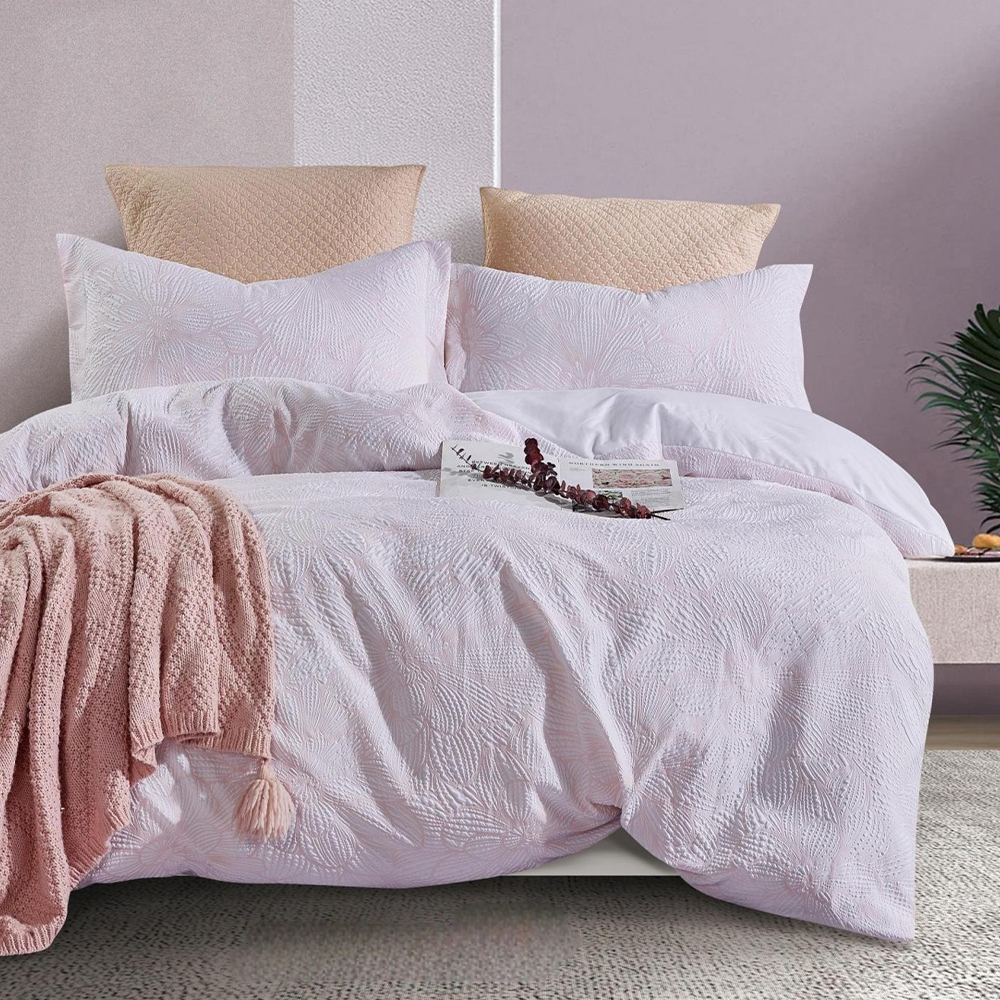 Zuma Textured Floral Embossed Duvet Cover Quilt Cover Set ชุดเครื่องนอน