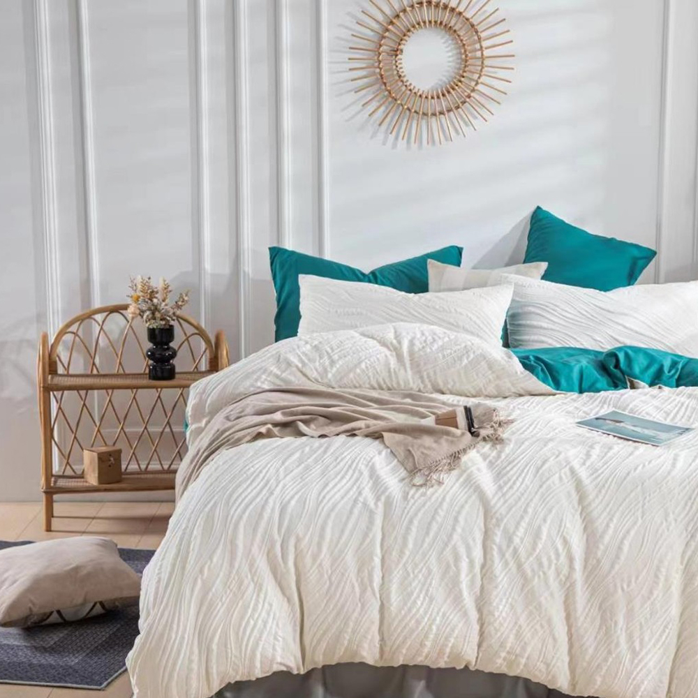 Nadine Textured Solid Modern ผ้านวมคลุมชุดผ้านวมชุดเครื่องนอน