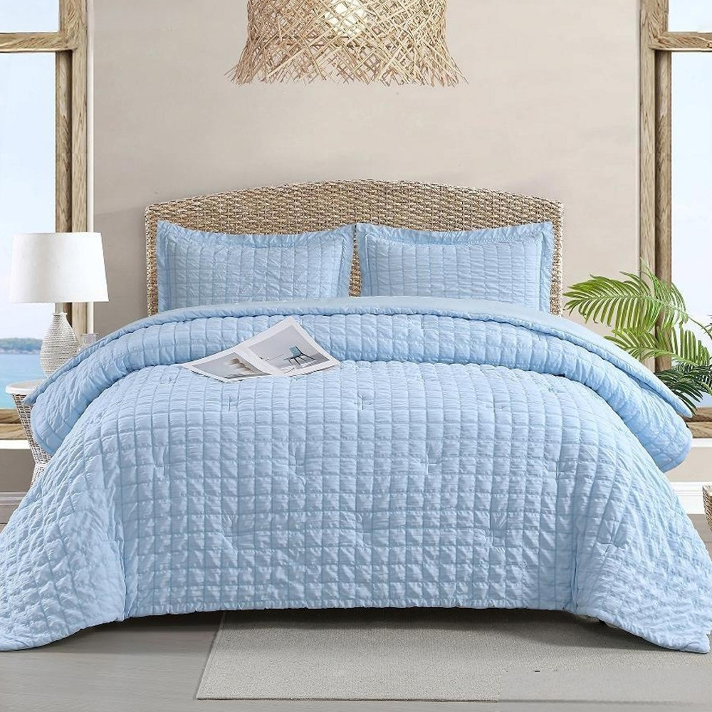 Olsen Textured Check ชุดผ้านวมคลุมผ้านวมลายนูนชุดเครื่องนอน